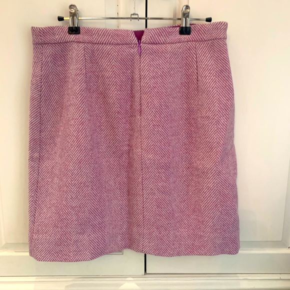 I.Crew wool herringbone skirt -size 4 -purple - Picture 2 of 5